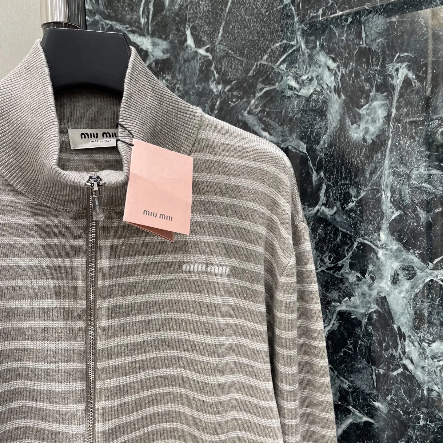 MIU MIU Sweaters Knit Fabric Grey-White S-M-L B80202609061642 - Image 4
