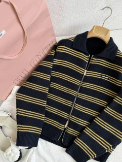 MIU MIU Sweaters Navy-Gold S-L C85202609061042