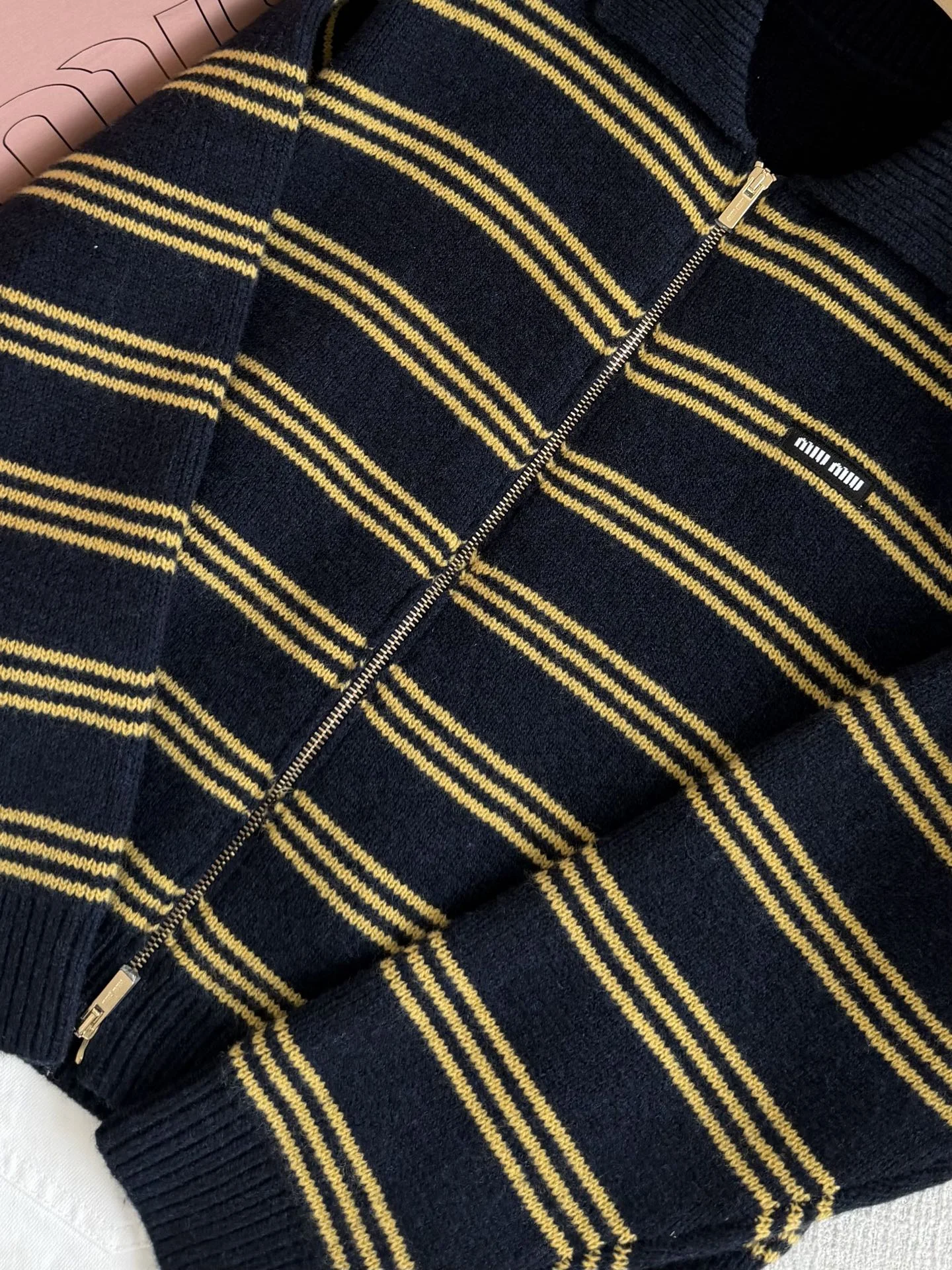 MIU MIU Sweaters Navy-Gold S-L C85202609061042 - Image 5