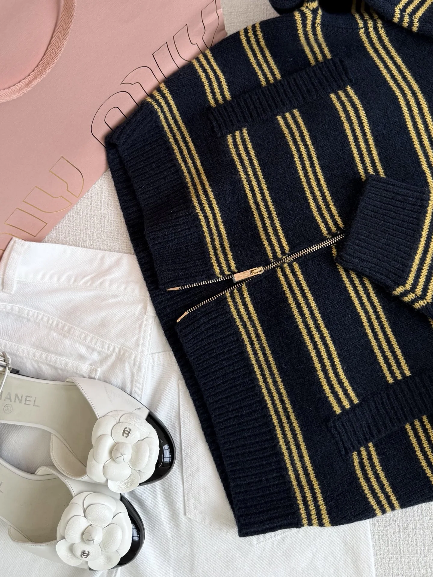 MIU MIU Sweaters Navy-Gold S-L C85202609061042 - Image 6