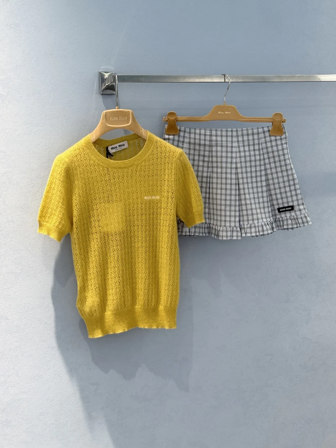 MIU MIU Sweaters Silk Cashmere Blend Yellow-White S-M-L B70202609062289