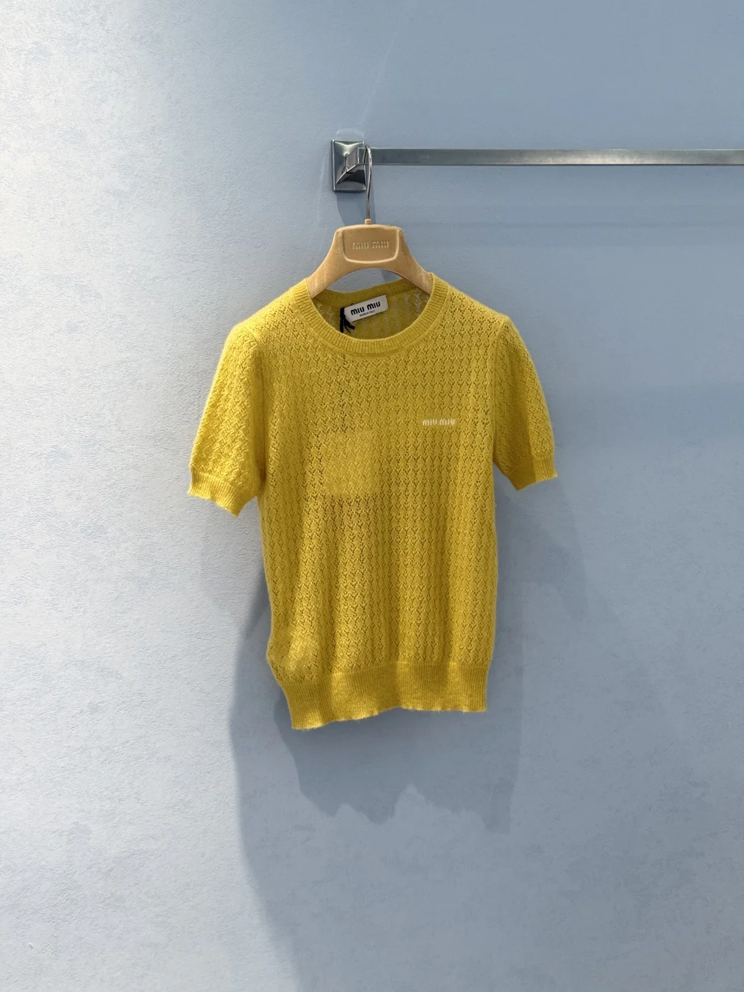 MIU MIU Sweaters Silk Cashmere Blend Yellow-White S-M-L B70202609062289 - Image 3