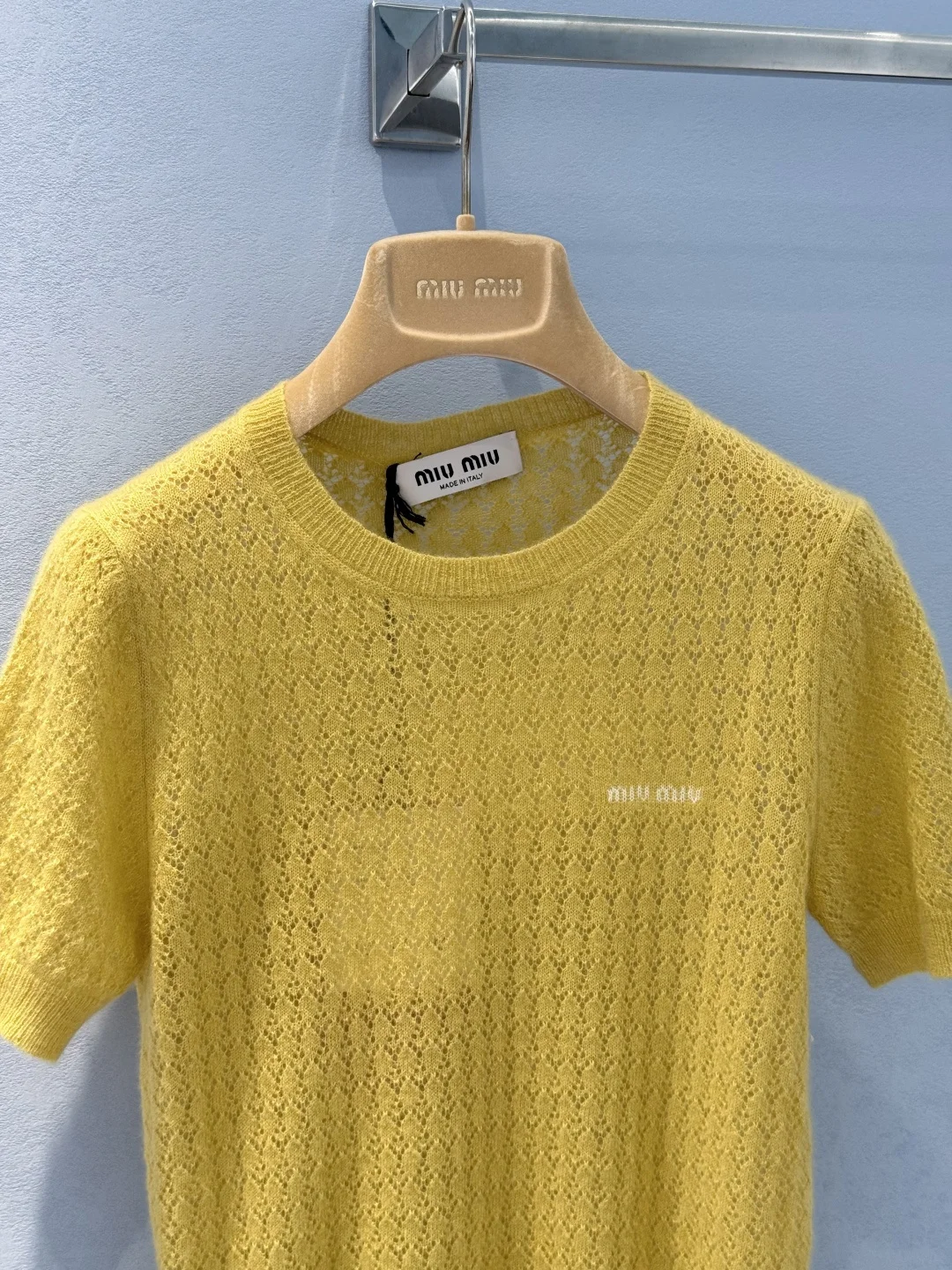 MIU MIU Sweaters Silk Cashmere Blend Yellow-White S-M-L B70202609062289 - Image 4