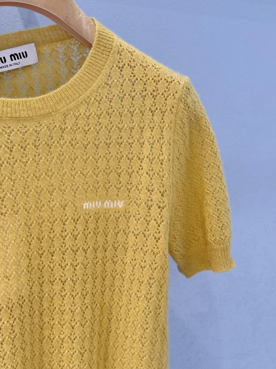 MIU MIU Sweaters Silk Cashmere Blend Yellow-White S-M-L B70202609062289 - Image 6