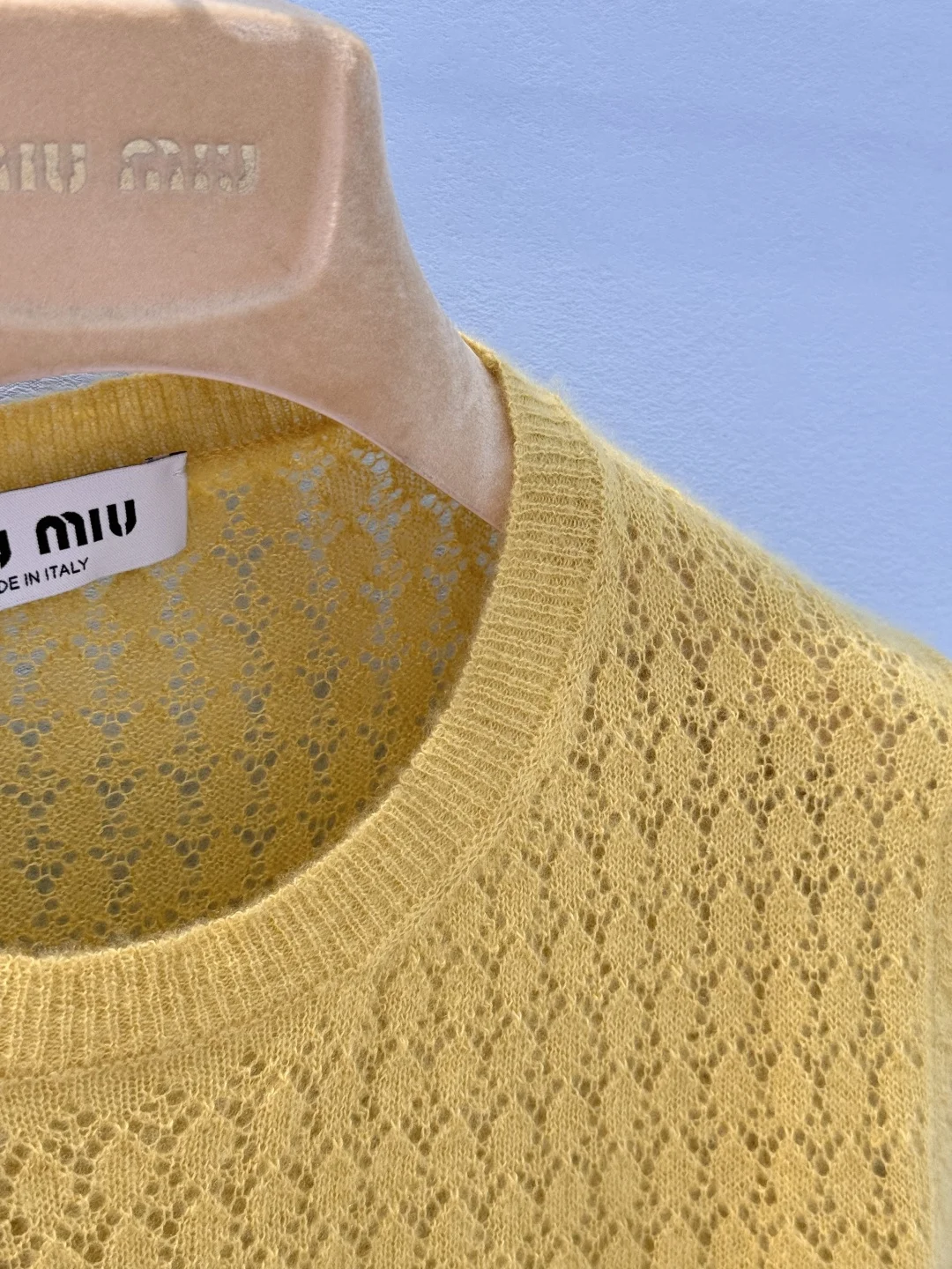 MIU MIU Sweaters Silk Cashmere Blend Yellow-White S-M-L B70202609062289 - Image 8