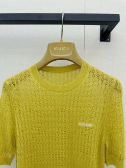 Alternative view of MIU MIU Sweaters Silk Cashmere Yellow S-M-L B65202609061357