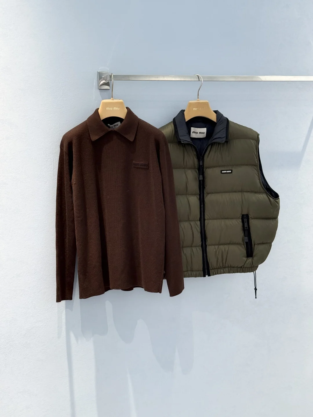 MIU MIU Sweaters Wool Brown-Green S-L C80202609062282