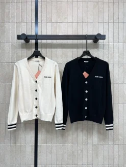 MIU MIU Sweaters Wool Cream-Black S-M-L B05202609062480