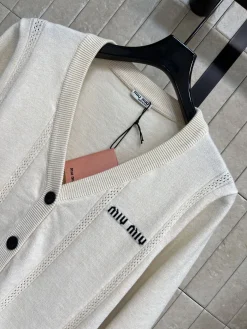 Alternative view of MIU MIU Sweaters Wool Cream-Black S-M-L B05202609062480