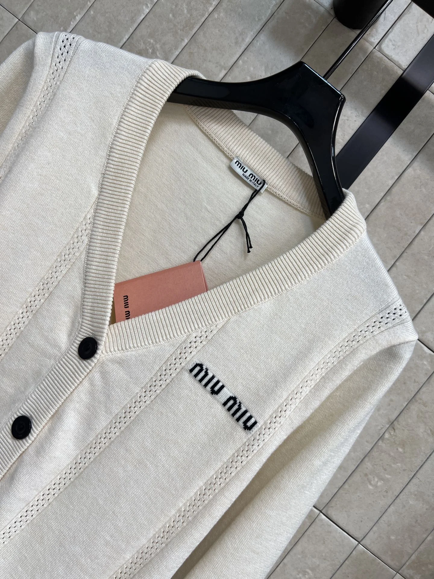 MIU MIU Sweaters Wool Cream-Black S-M-L B05202609062480 - Image 2