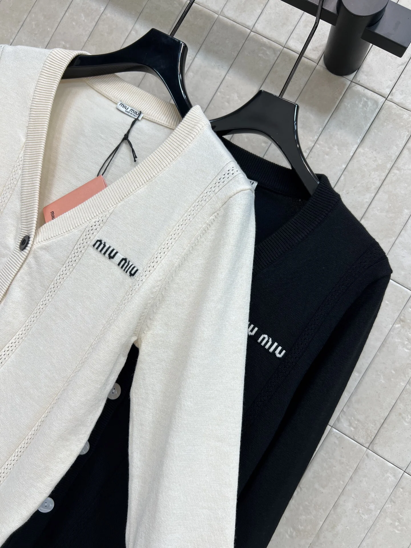 MIU MIU Sweaters Wool Cream-Black S-M-L B05202609062480 - Image 6