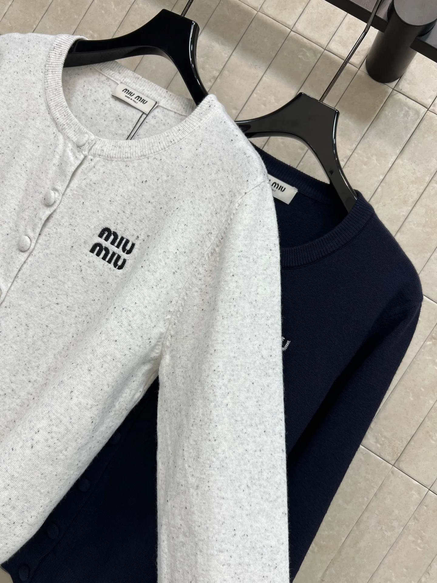MIU MIU Sweaters Wool White-Navy S-M-L A90202609062492 - Image 5