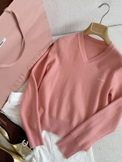 Alternative view of MIU MIU Sweaters Wool Yellow-Pink S-L B25202609061039