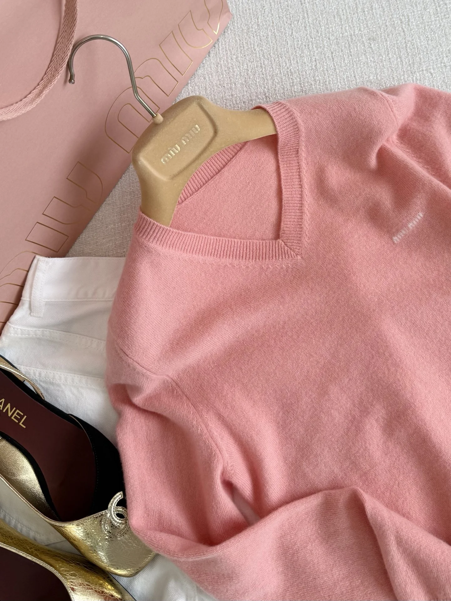 MIU MIU Sweaters Wool Yellow-Pink S-L B25202609061039 - Image 3