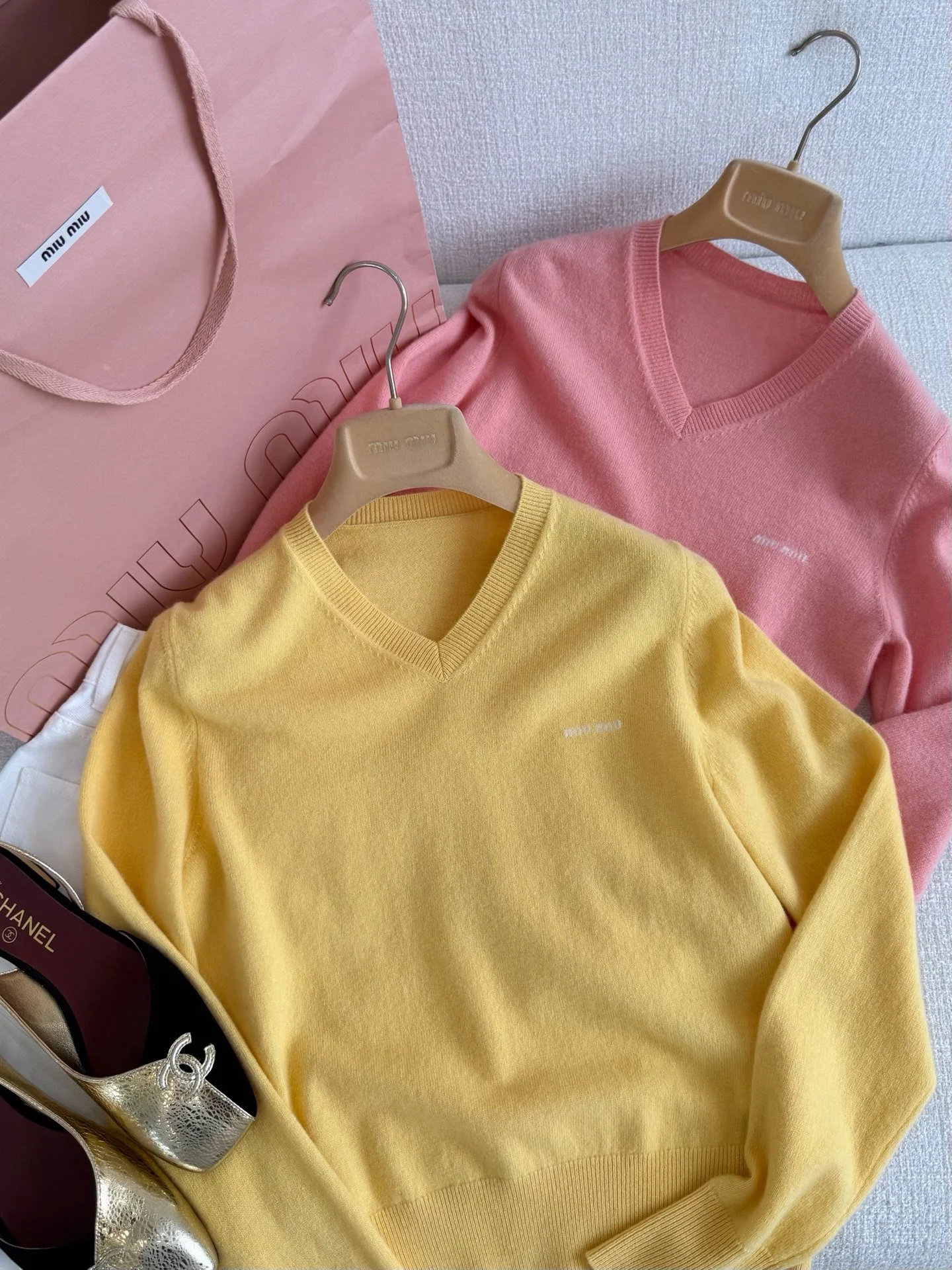 MIU MIU Sweaters Yellow-Pink S-L B25202609061040