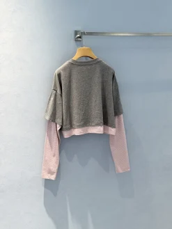 Alternative view of MIU MIU T-shirts Cotton Gray-Pink S_M_L B30202609062287