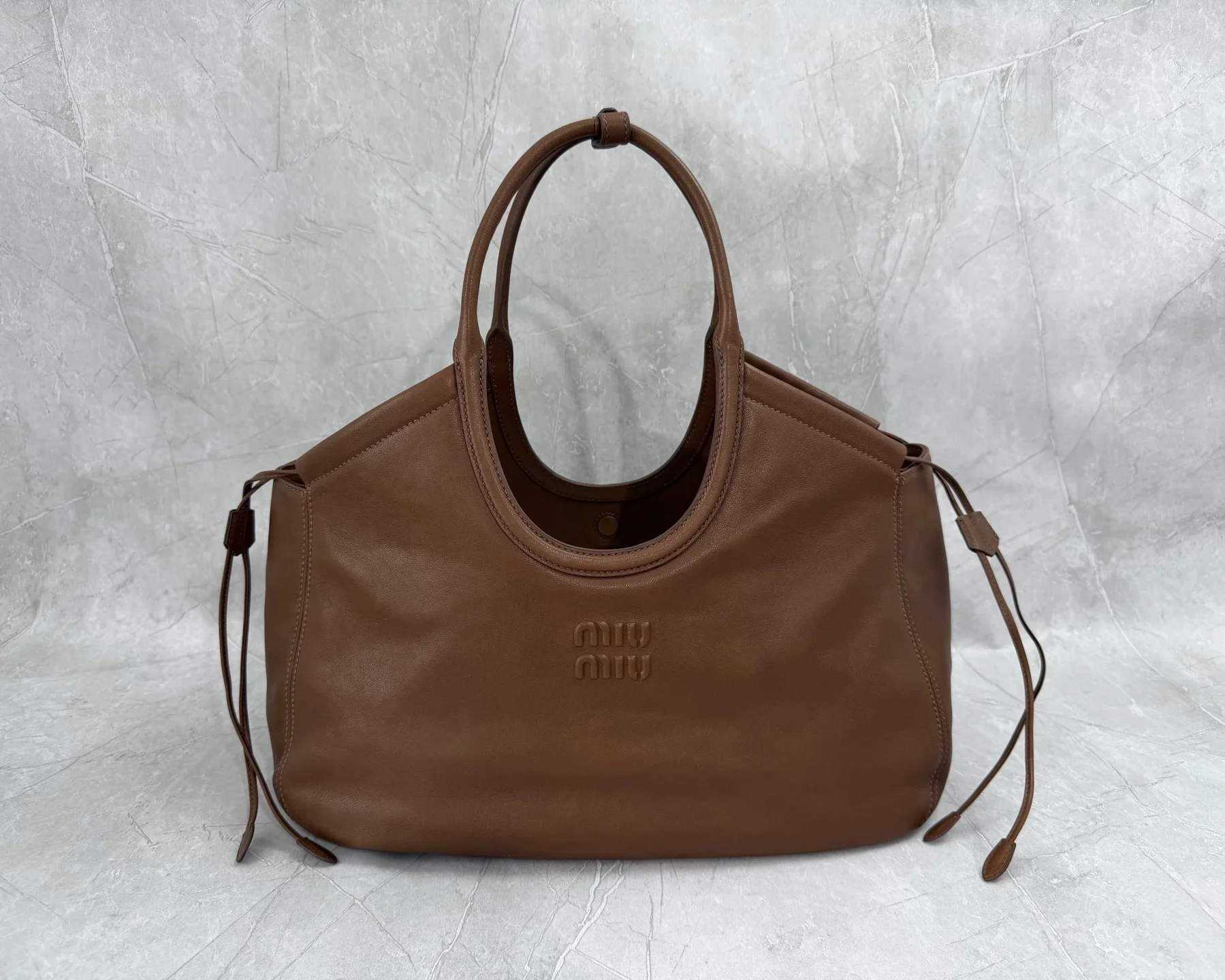 MIU MIU Totes Bags Nappa Leather Brown 40X30X15CM I00202609090395