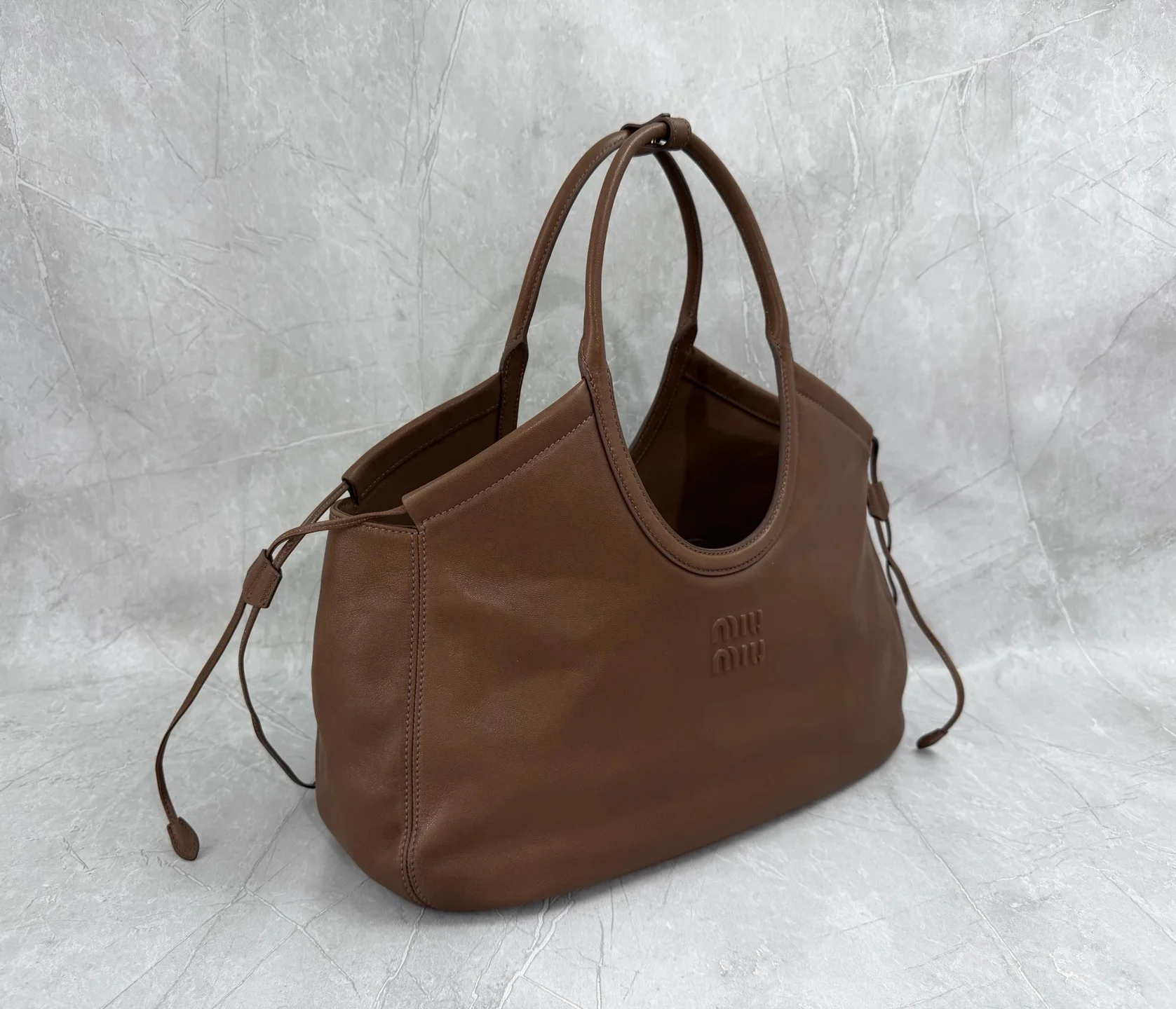 MIU MIU Totes Bags Nappa Leather Brown 40X30X15CM I00202609090395 - Image 3