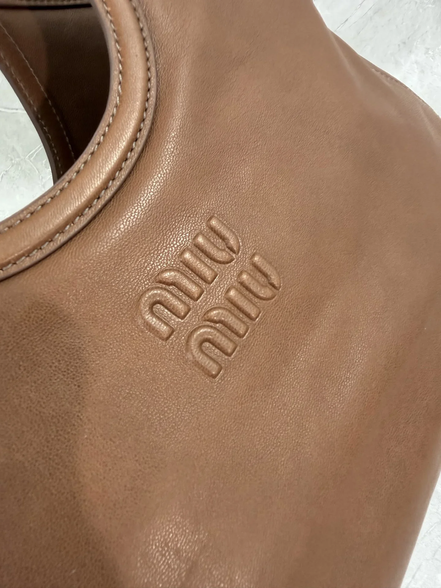 MIU MIU Totes Bags Nappa Leather Brown 40X30X15CM I00202609090395 - Image 5