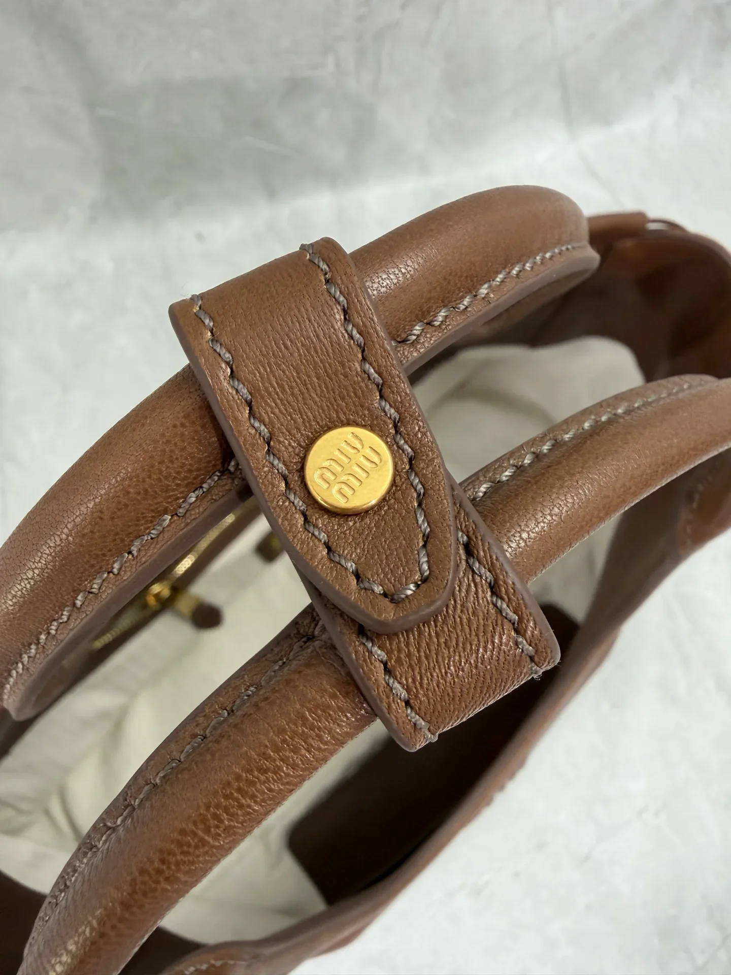 MIU MIU Totes Bags Nappa Leather Brown 40X30X15CM I00202609090395 - Image 6
