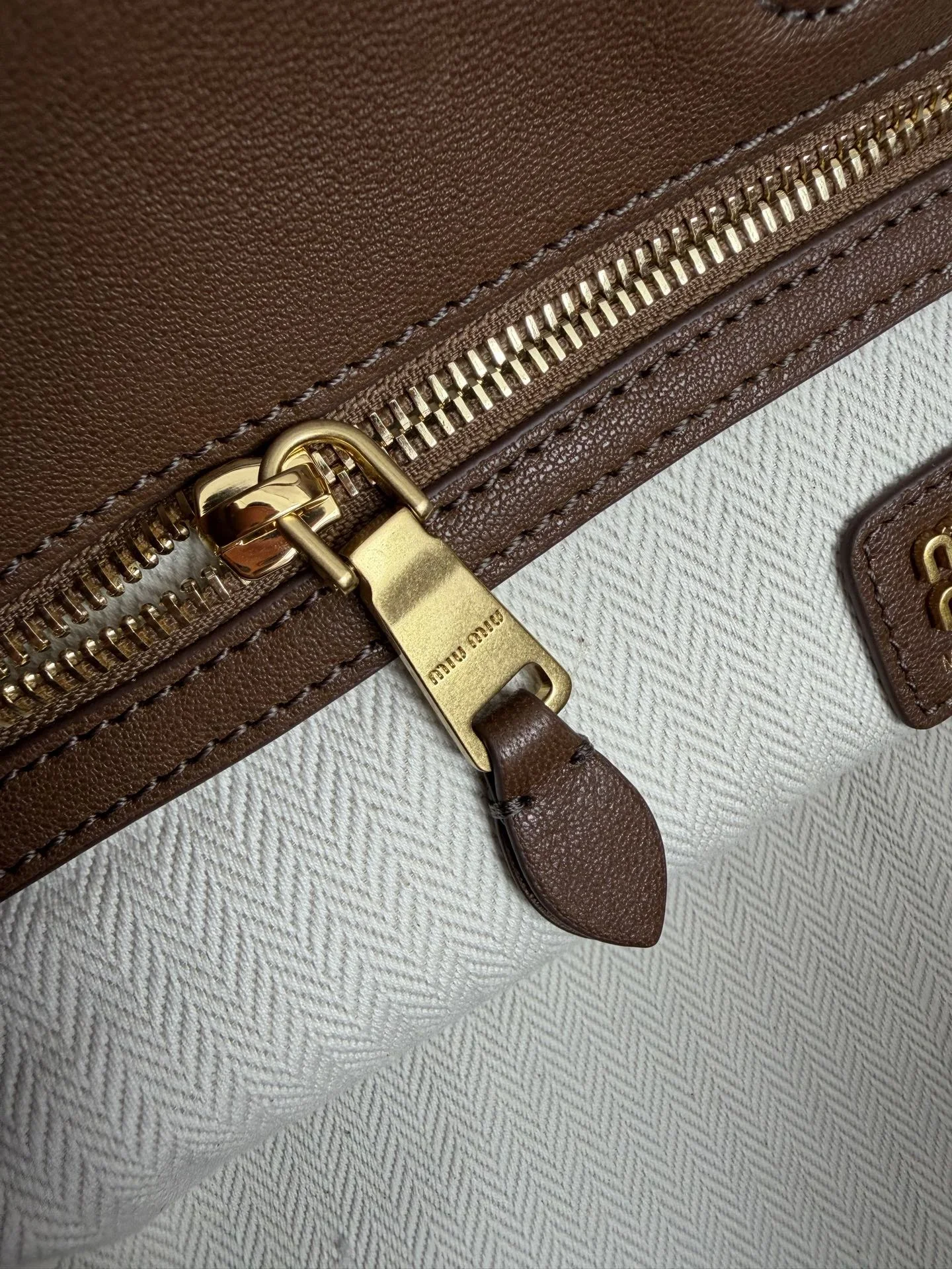 MIU MIU Totes Bags Nappa Leather Brown 40X30X15CM I00202609090395 - Image 9