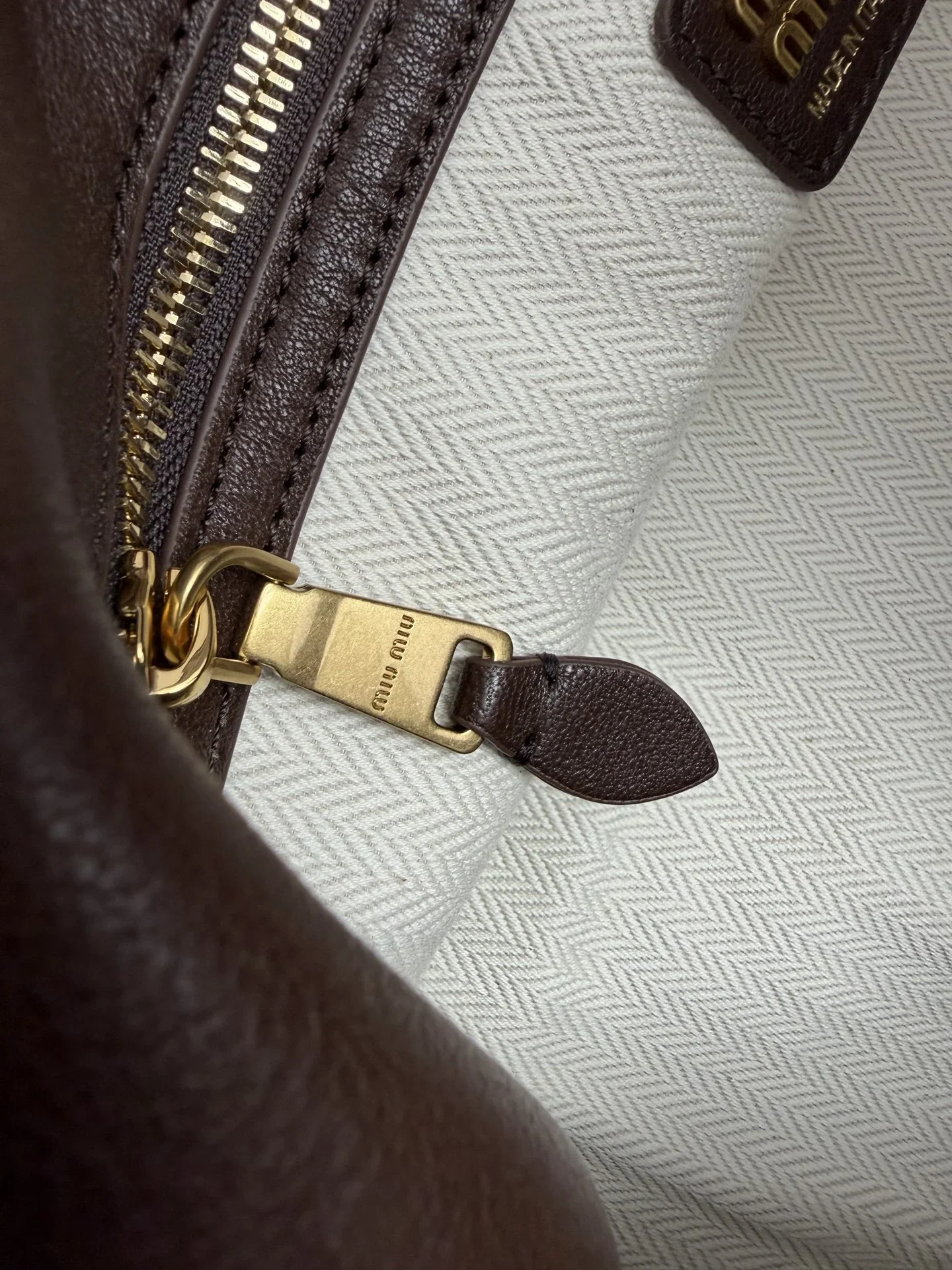 MIU MIU Totes Bags Nappa Leather Brown 40X30X15CM I00202609090397 - Image 9