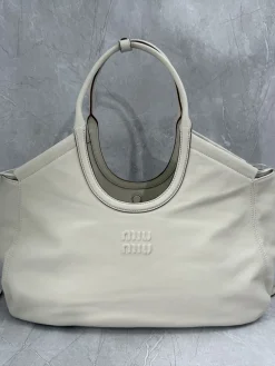 MIU MIU Totes Bags Nappa Leather White 40X30X15CM I00202609090398