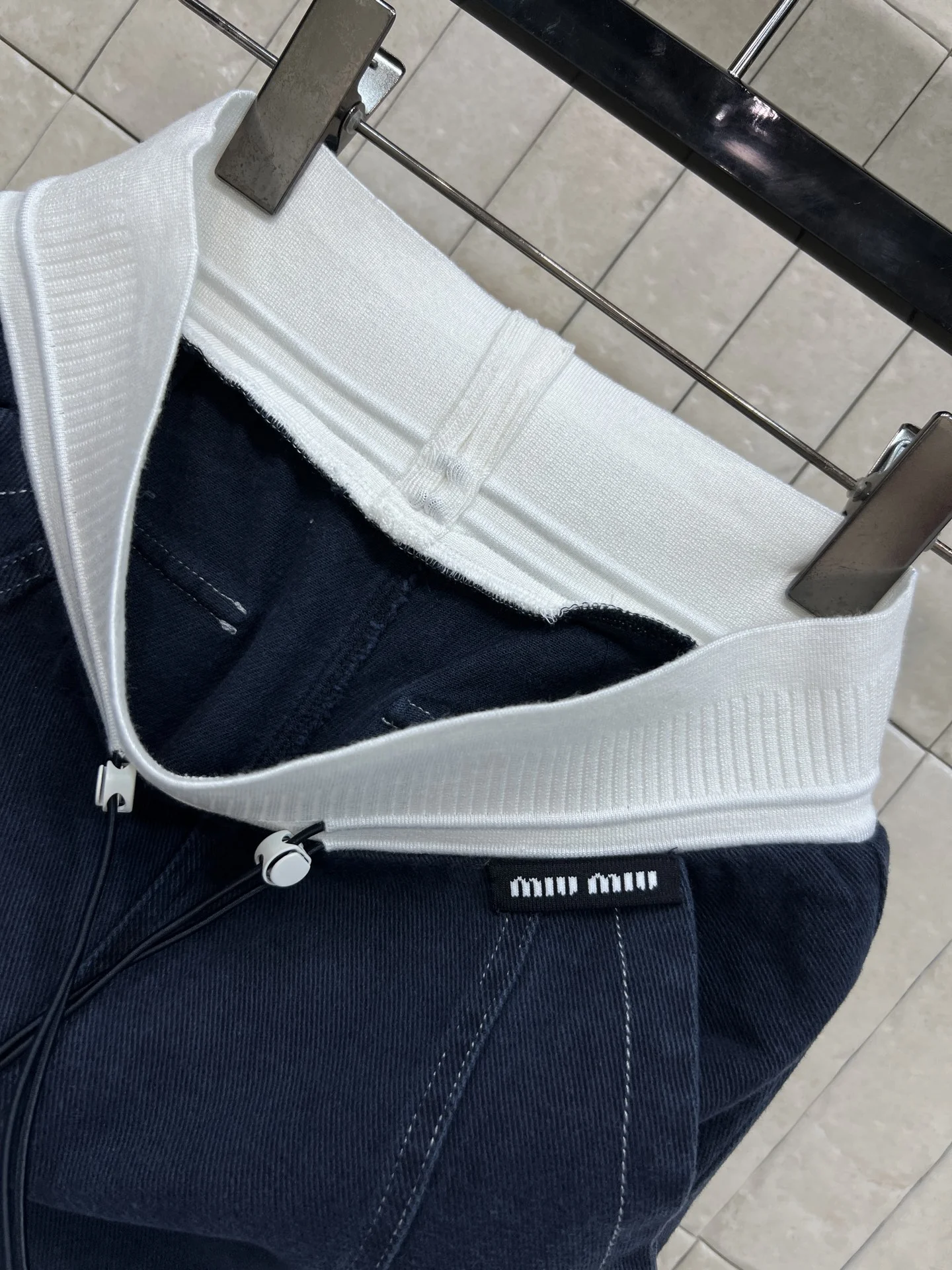 MIU MIU Trousers Denim Cotton Blue-White S-M-L B10202609062482 - Image 6