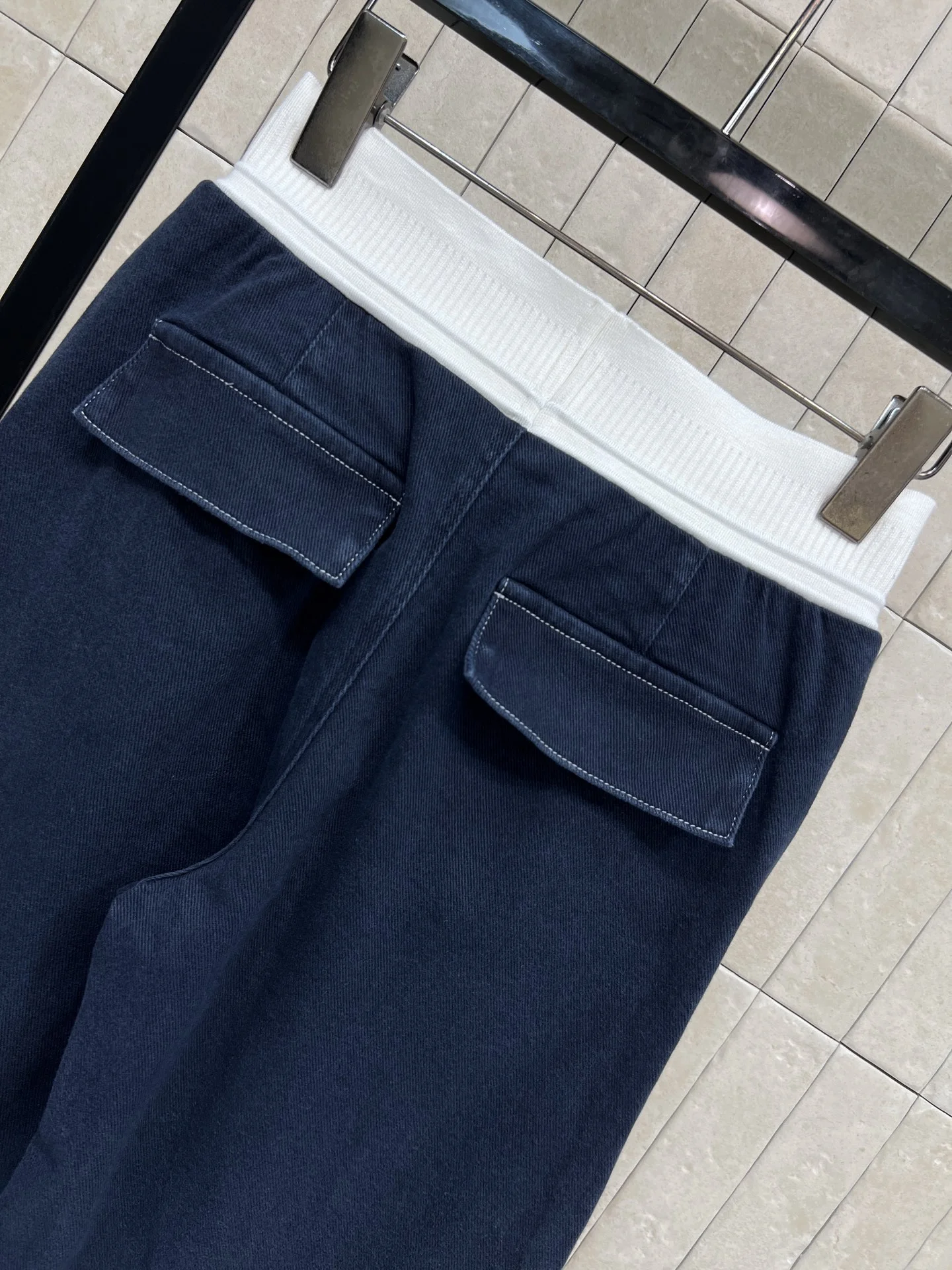 MIU MIU Trousers Denim Cotton Blue-White S-M-L B10202609062482 - Image 8