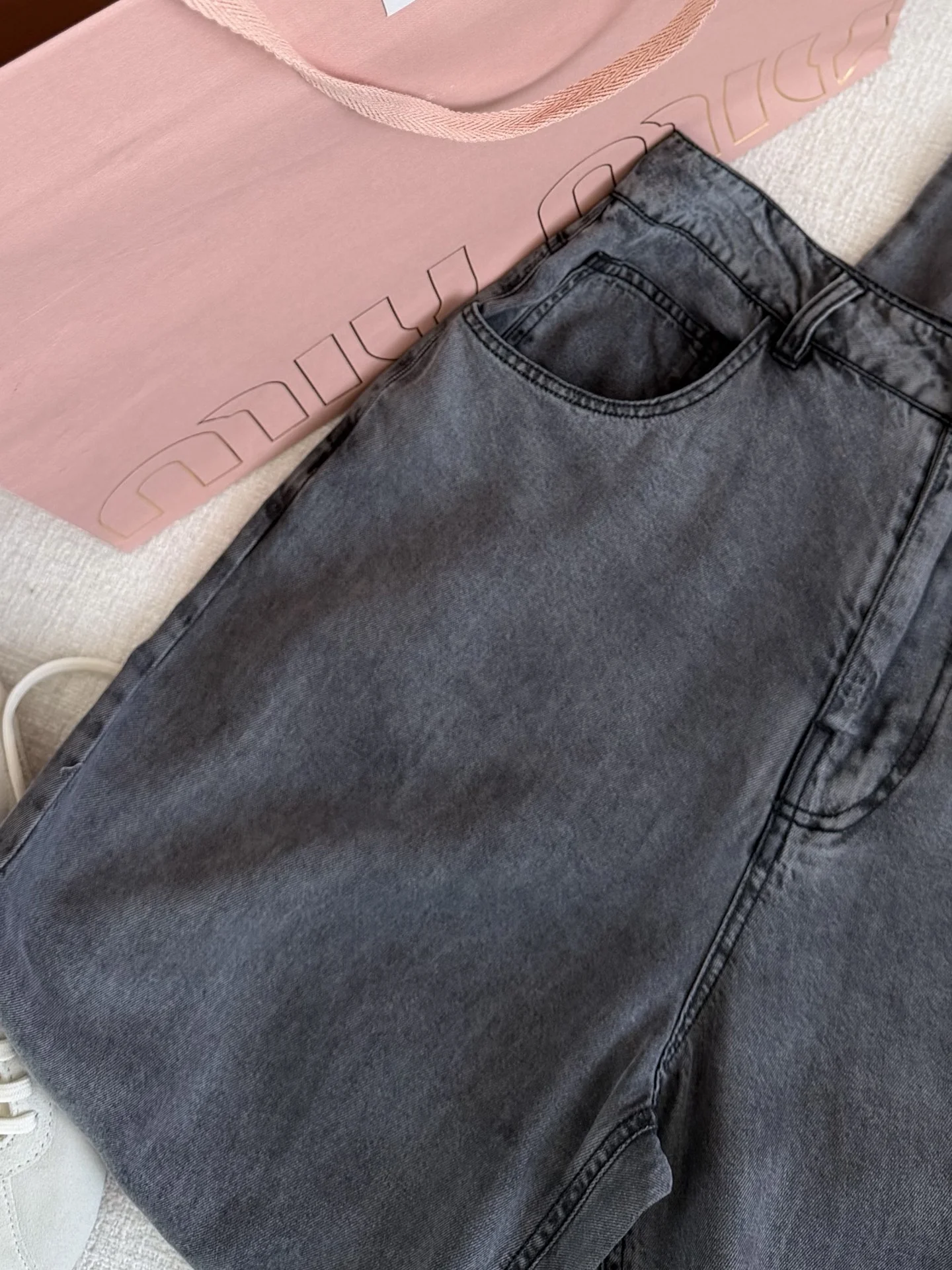 MIU MIU Trousers Denim Grey S-L B80202609060663 - Image 2