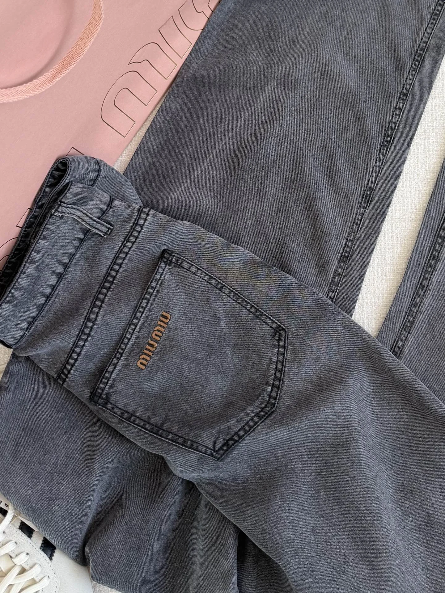 MIU MIU Trousers Denim Grey S-L B80202609060663 - Image 5