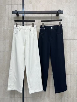 MIU MIU Trousers Denim White-Black S-M-L B05202609061607