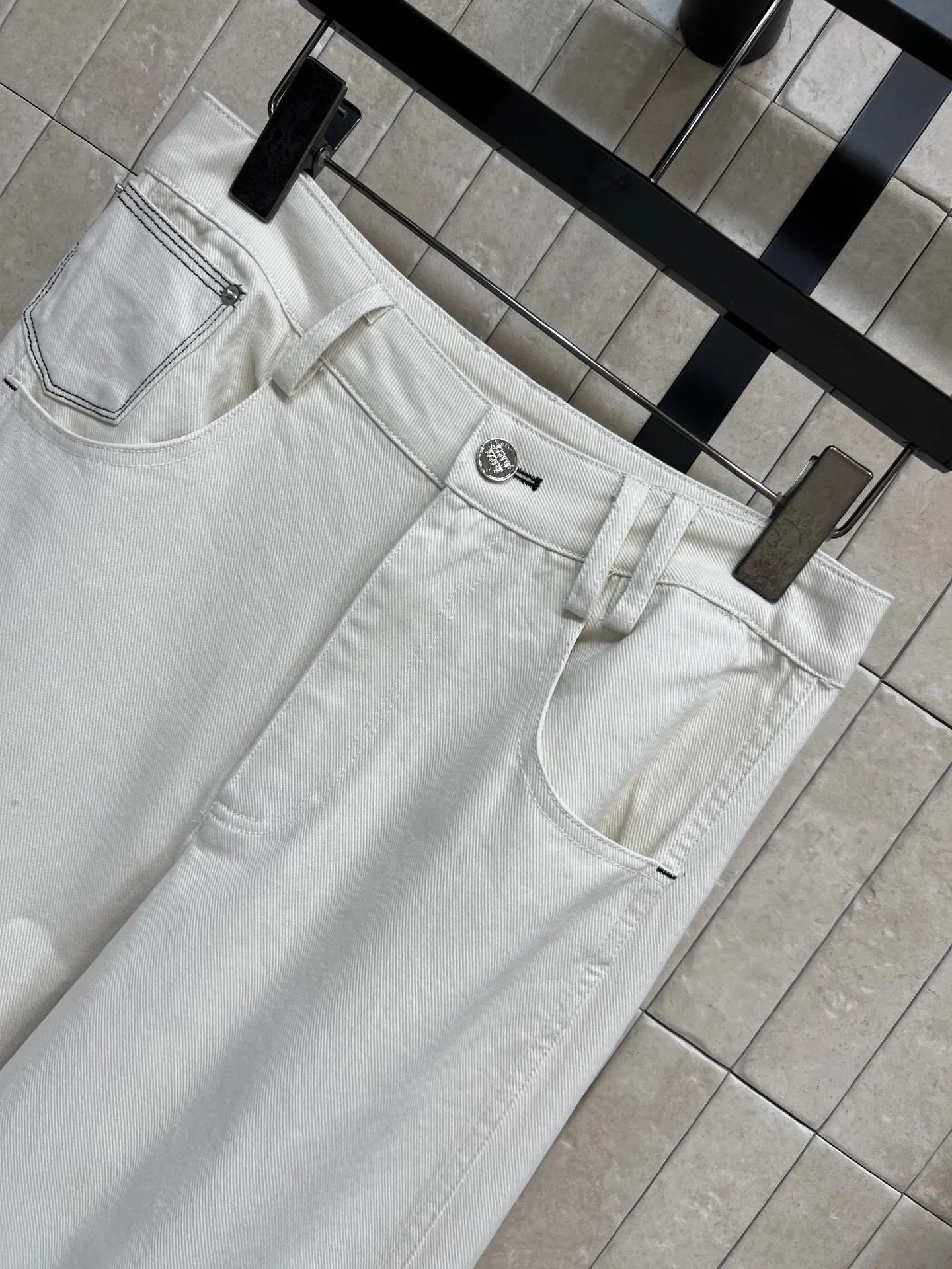 MIU MIU Trousers Denim White-Black S-M-L B05202609061607 - Image 2