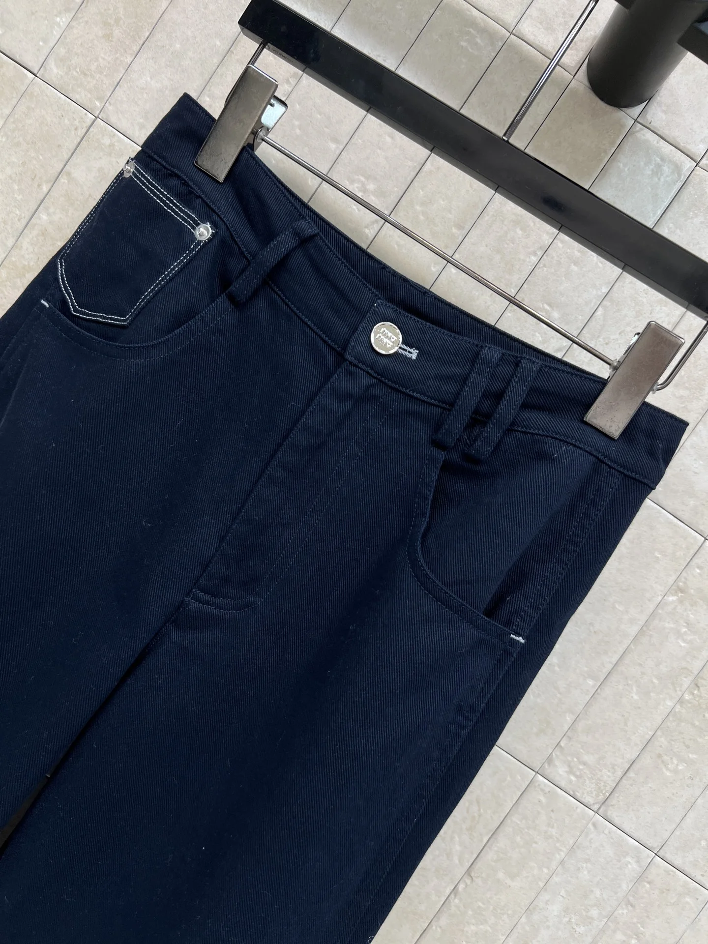 MIU MIU Trousers Denim White-Black S-M-L B05202609061607 - Image 4