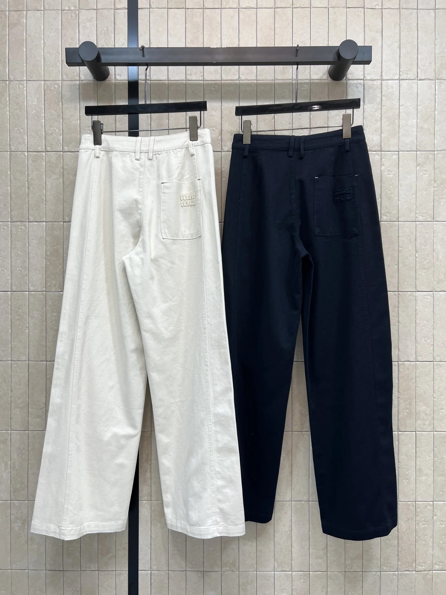 MIU MIU Trousers Denim White-Black S-M-L B05202609061607 - Image 7