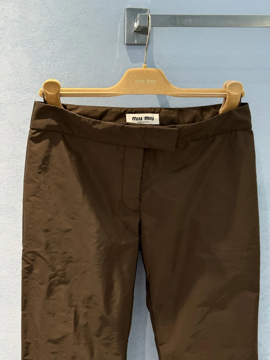 MIU MIU Trousers Nylon Brown-Yellow S-M-L C00202609060370 - Image 4