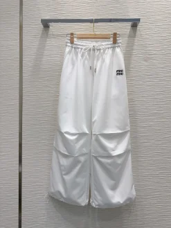 MIU MIU Trousers White-Black S-L B35202609062885