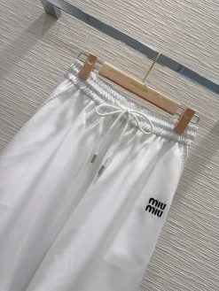 Alternative view of MIU MIU Trousers White-Black S-L B35202609062885