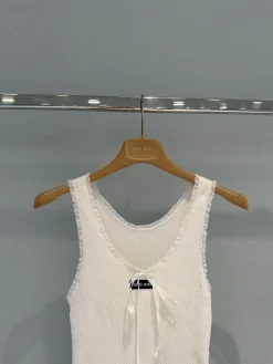 Alternative view of MIU MIU Vests Cotton Lace White S-L B60202609061231