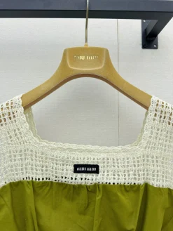 Alternative view of MIU MIU Vests Embroidered Lace White-Green S-L D15202609061359