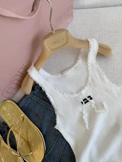 Alternative view of MIU MIU Vests Lace Knit White S-L B15202609061061