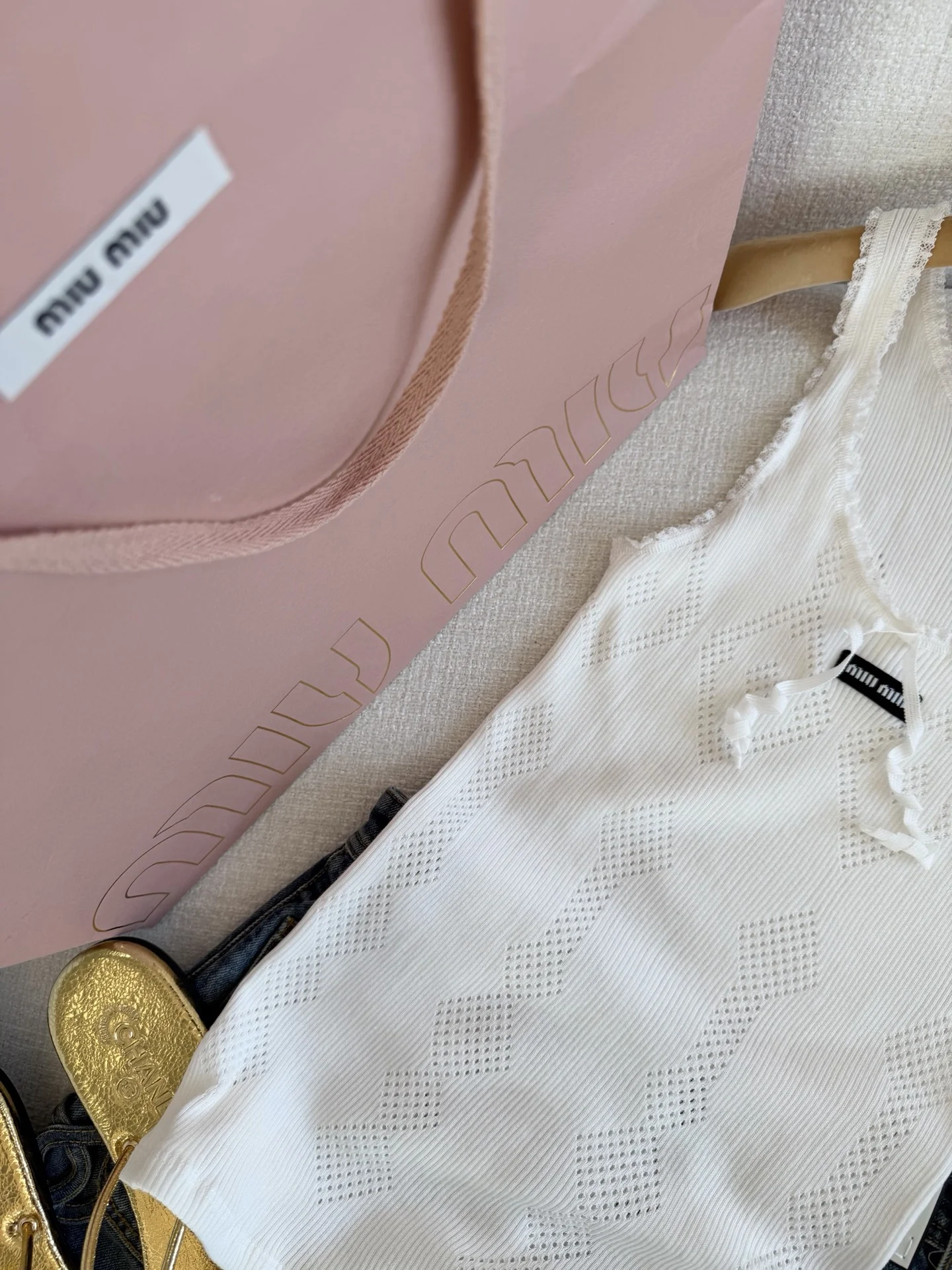 MIU MIU Vests Lace Knit White S-L B15202609061061 - Image 3