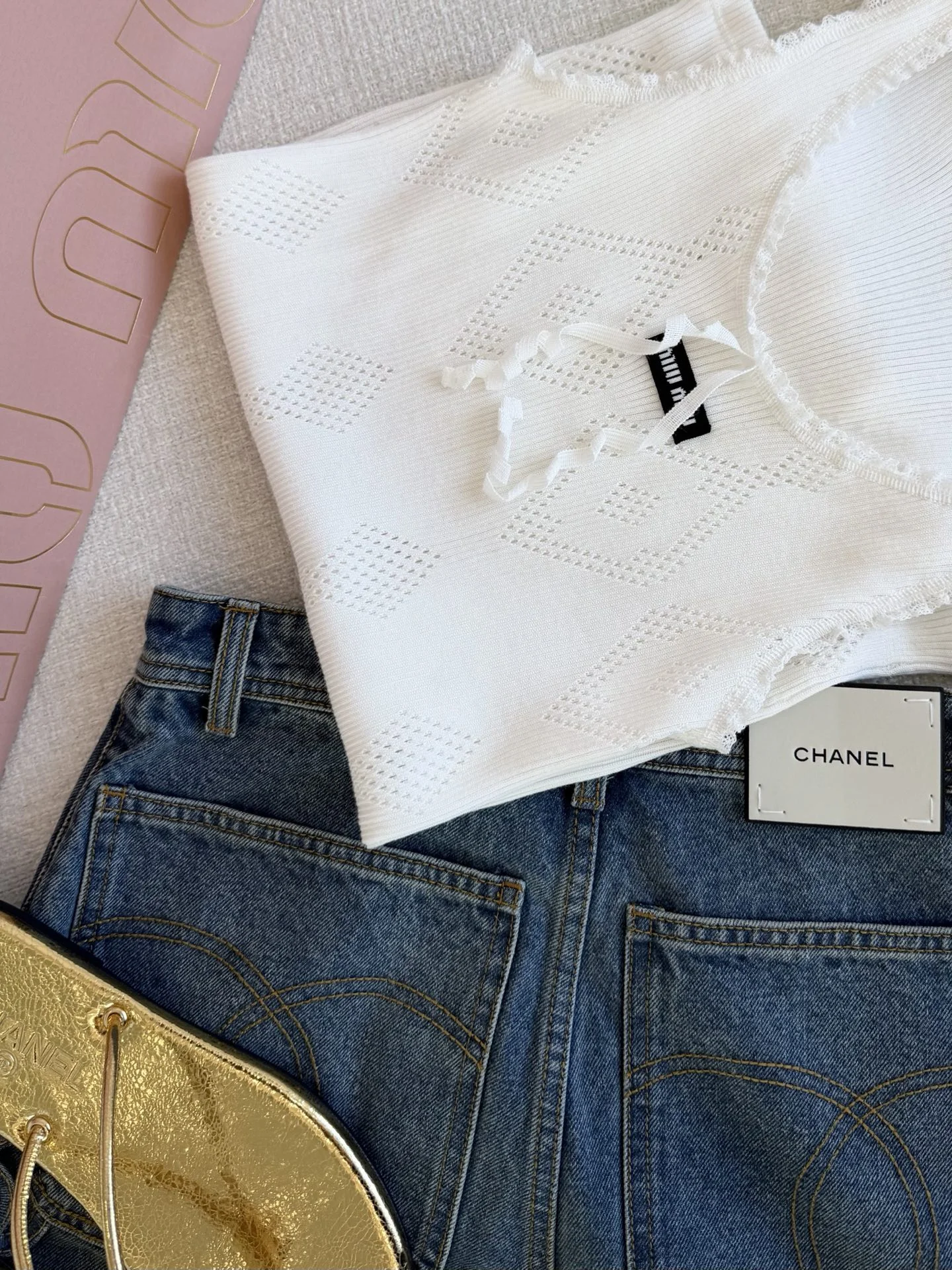 MIU MIU Vests Lace Knit White S-L B15202609061061 - Image 4
