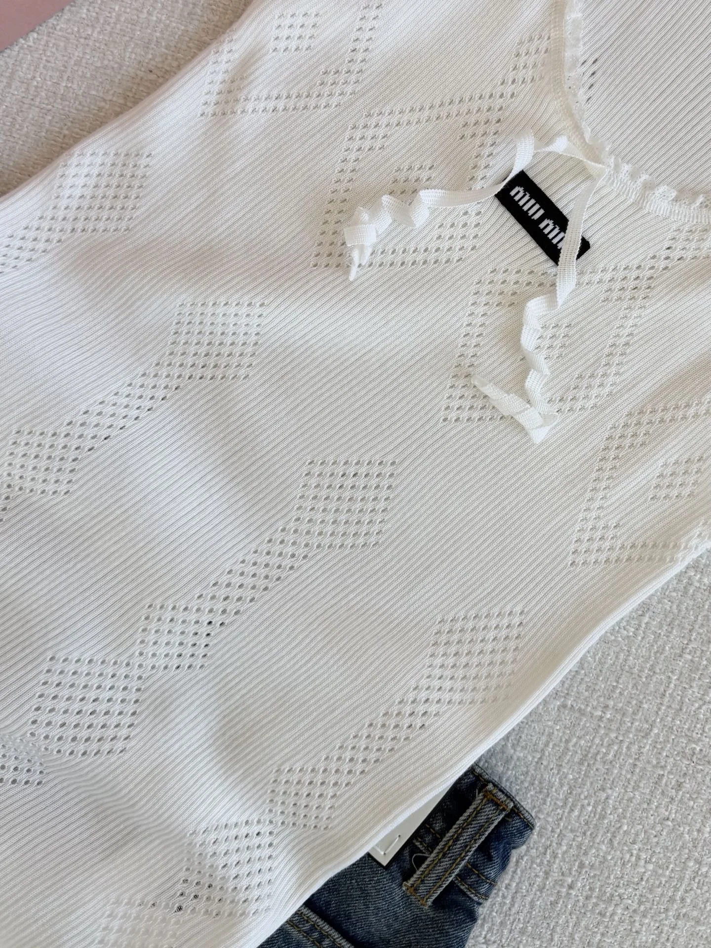 MIU MIU Vests Lace Knit White S-L B15202609061061 - Image 5