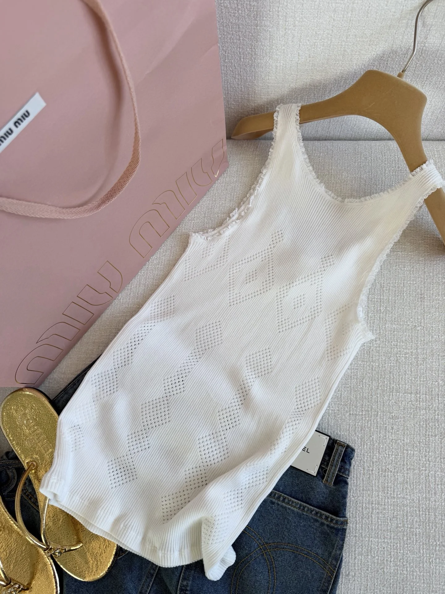 MIU MIU Vests Lace Knit White S-L B15202609061061 - Image 8