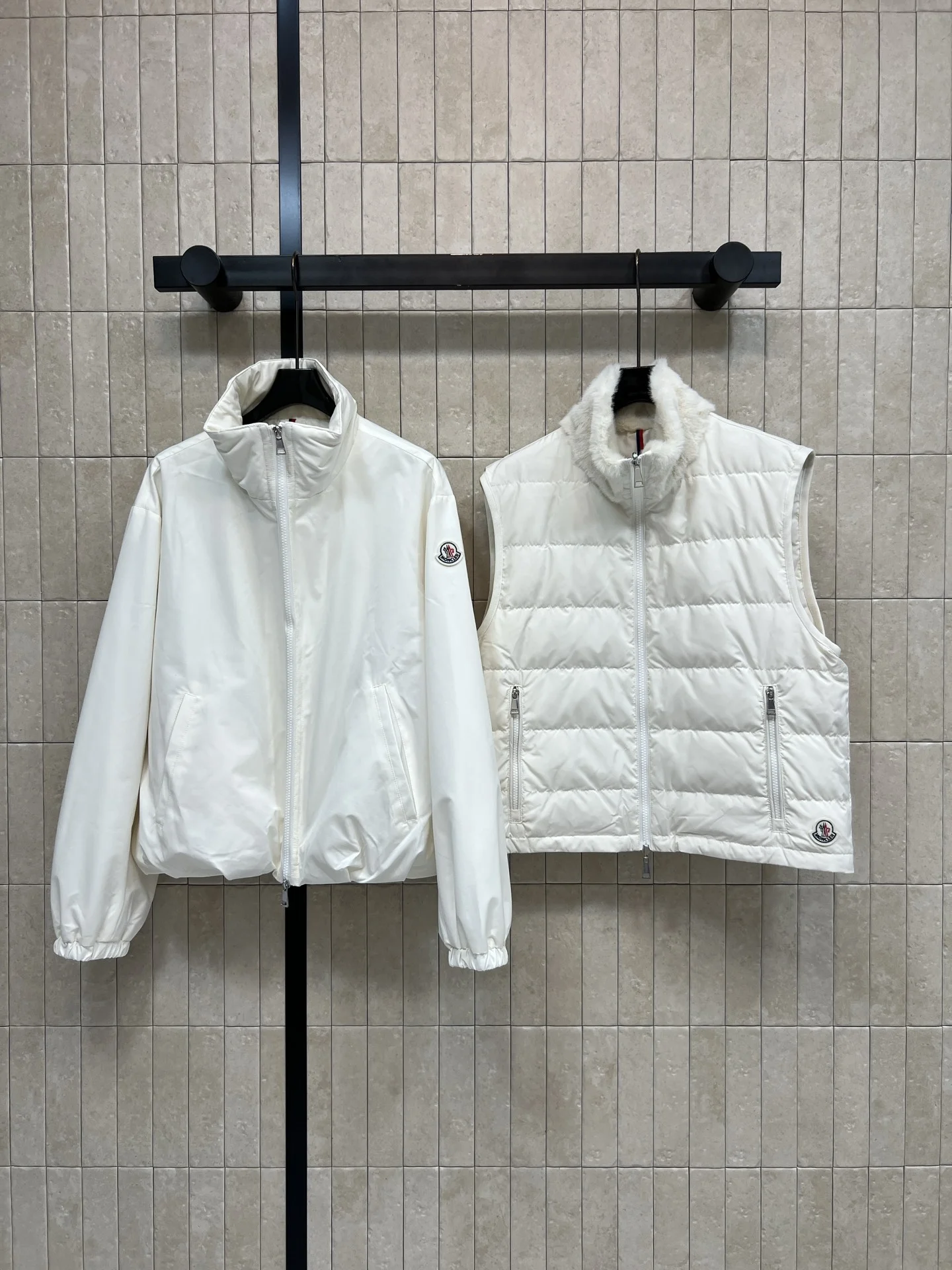 MONCLER Jackets Down White S-M-L E60202609062488 - Image 2