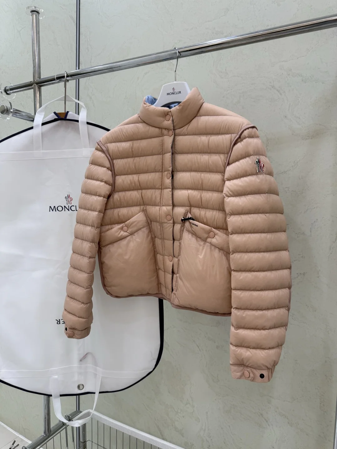 MONCLER Jackets Duck Down Beige S-L E40202609060212 - Image 5