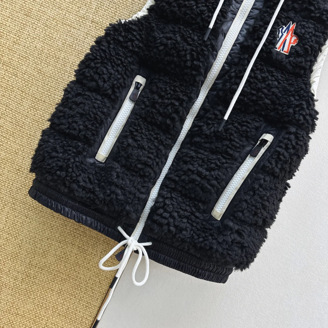 MONCLER Jackets Teddy Fleece Down Black-White 1-3 D70202609061424 - Image 5