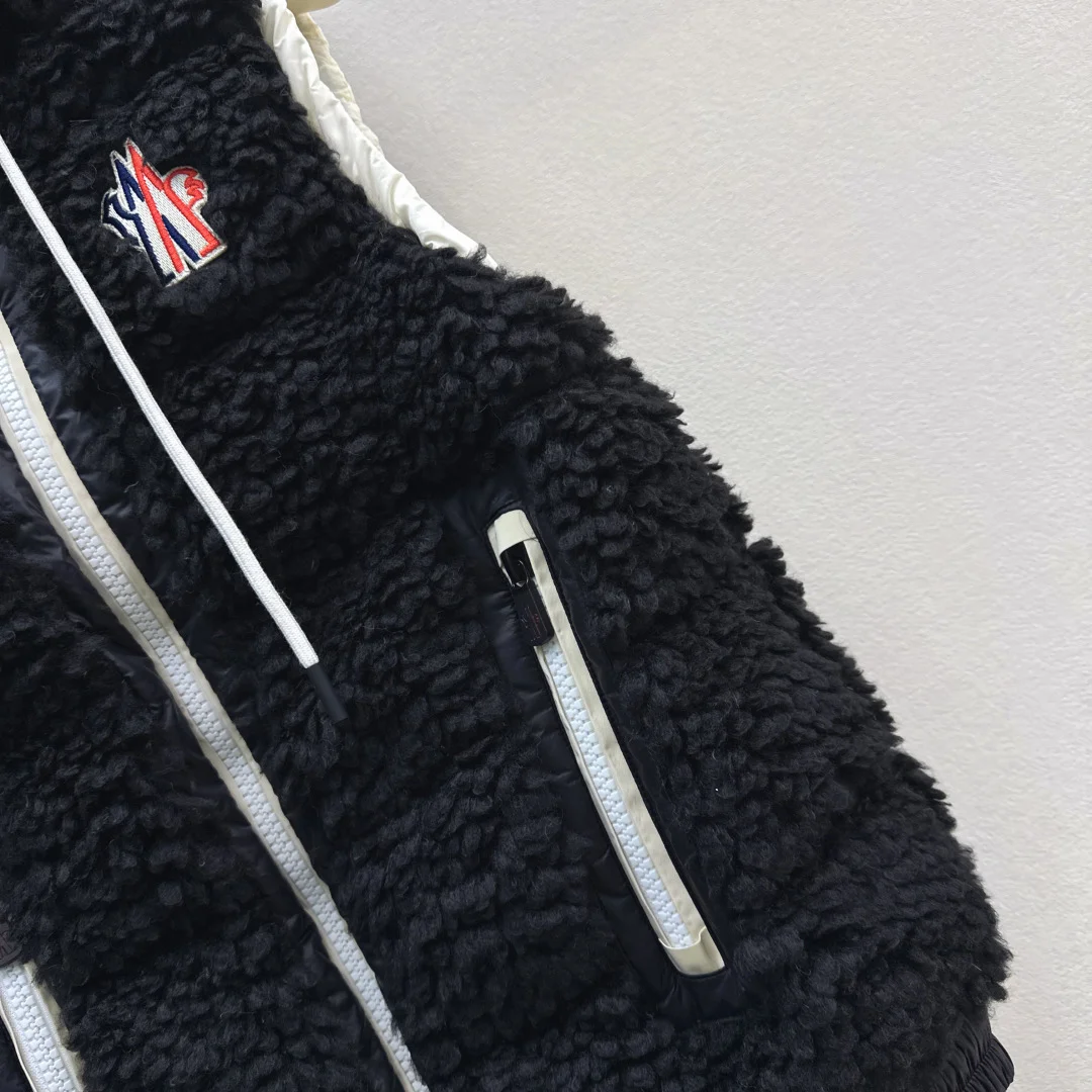MONCLER Jackets Teddy Fleece Down Black-White 1-3 D70202609061424 - Image 6