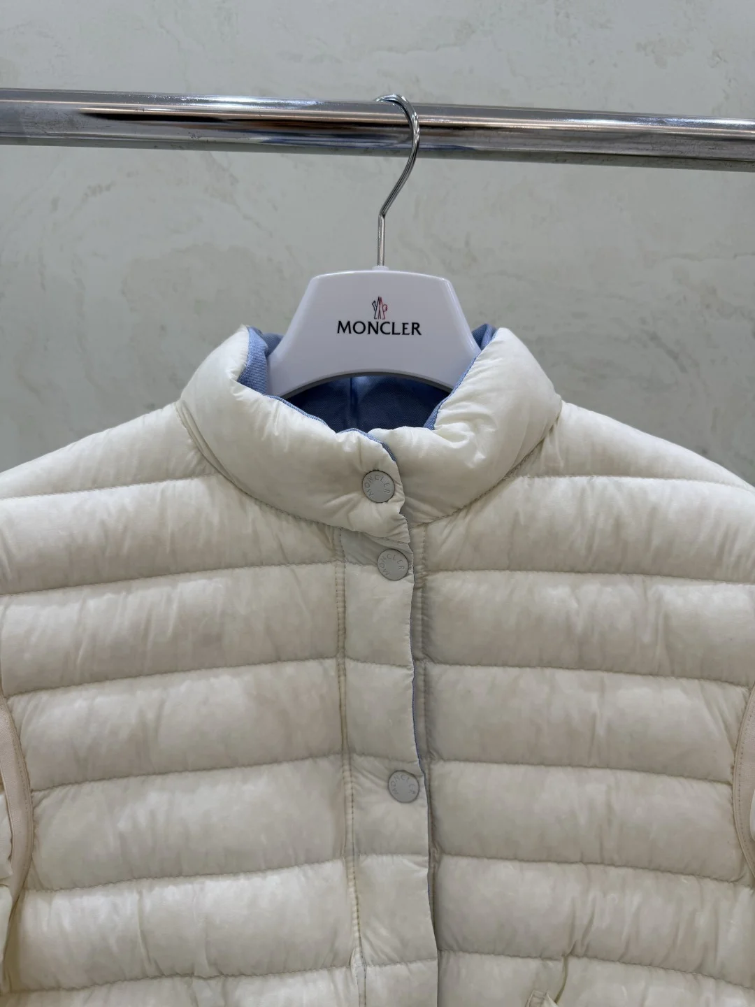 MONCLER Jackets White Duck Down Cream-Blue S-L E40202609060213 - Image 2